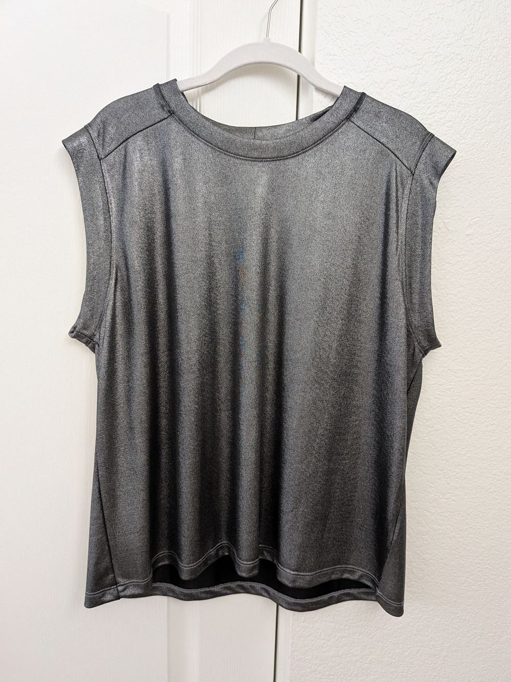 Evereve Metallic Charcoal Sleeveless Shell